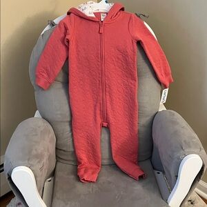 Carter's Coral Quilted Footie